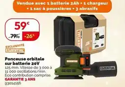 Weldom Worx - ponceuse orbitale sur batterie 20v offre