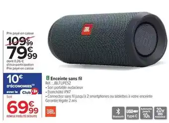 Carrefour Jbl - enceinte sans fil offre