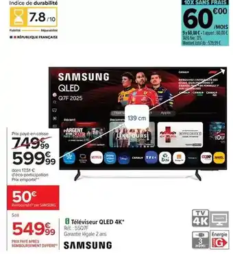 Carrefour Samsung - téléviseur oled 4k offre