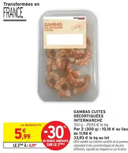 Intermarché Gambas cuites décortiquées intermarche offre