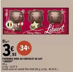 E.Leclerc Figurines ours au chocolat au lait offre
