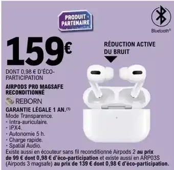 E.Leclerc Reborn - airpods pro magsafe reconditionné garantie légale 1 an offre