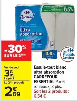 Carrefour Carrefour - essuie-tout blanc ultra absorption offre