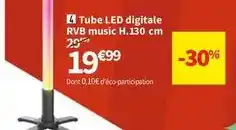 Conforama Tube led digitale rvb music h.130 cm offre