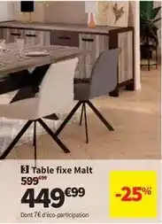 Conforama Table fixe malt offre
