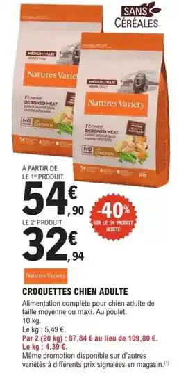 E.Leclerc Brico Natures variety - croquettes chien adulte offre