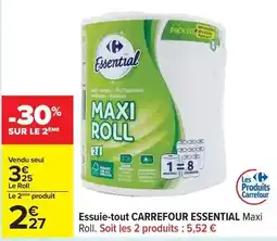 Carrefour Drive Carrefour - essuie-tout essential maxi roll. soit les 2 produits offre