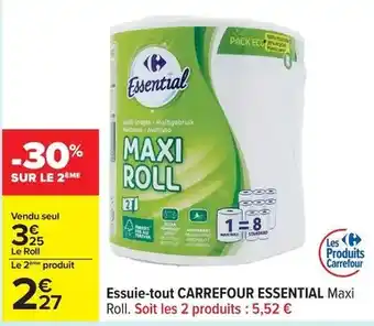 Carrefour Drive Carrefour - essuie-tout essential maxi roll. soit les 2 produits offre