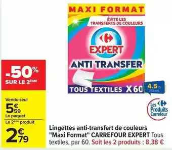 Carrefour - lingettes anti-transfert de couleurs maxi format expert tous