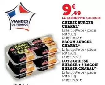 Hyper U Charal - cheese burger offre