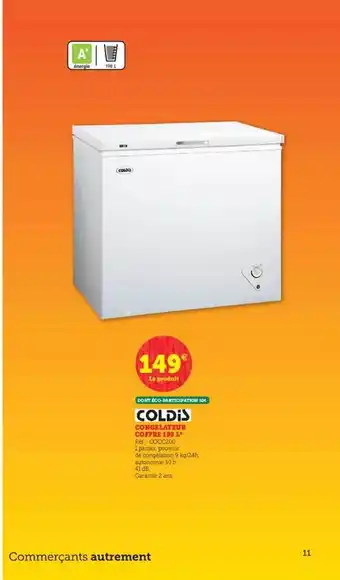 Hyper U Coldis Congélateur Coffre 198 L offre