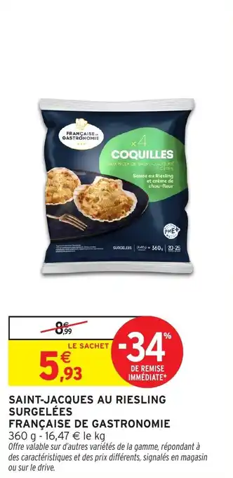Intermarché Saint-jacques au riesling surgelées française de gastronomie offre