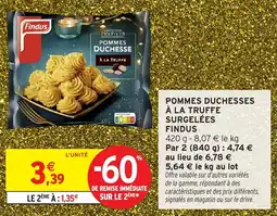 Intermarché Pommes duchesses à la truffe surgelées findus offre