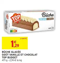Intermarché Bûche glacée goût vanille et chocolat top budget offre
