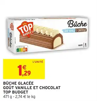 Intermarché Bûche glacée goût vanille et chocolat top budget offre