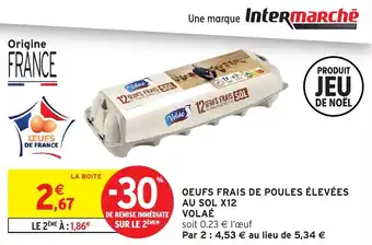 Intermarché Oeufs frais de poules élevées au sol x12 volaé offre