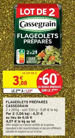 Intermarché Flageolets préparés cassegrain offre