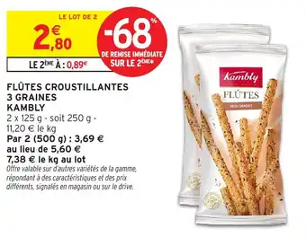 Intermarché Flûtes croustillantes 3 graines kambly offre