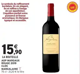Intermarché Aop margaux rouge 2019 clos margalaine offre