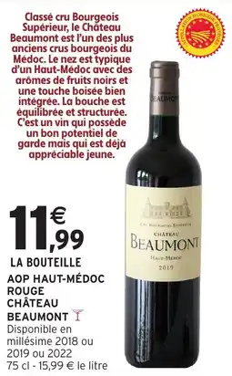 Intermarché Aop haut-médoc rouge château beaumont offre