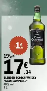 E.Leclerc Clan campbell - blended scotch whisky offre