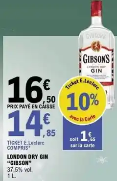 E.Leclerc Gibson's - london dry gin offre