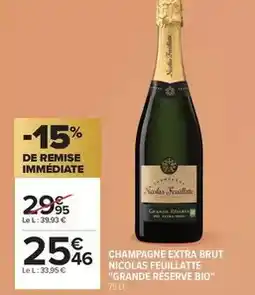 Carrefour Nicolas feuillatte - champagne extra brut offre