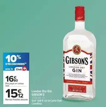 Carrefour Gibson's - london dry gin offre