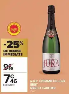 Carrefour Marcel - a.o.p. crémant du jura brut cabelier offre