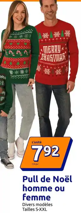 Action Pull de noël homme ou femme offre