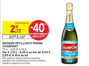 Intermarché Boisson pétillante pomme champomy offre