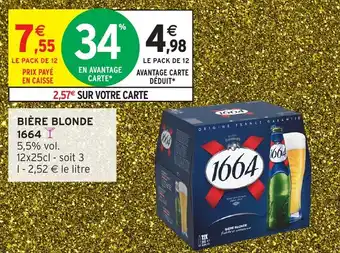 Intermarché Bière blonde 1664 offre