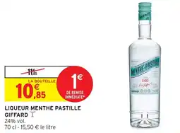 Intermarché Liqueur menthe pastille giffard offre