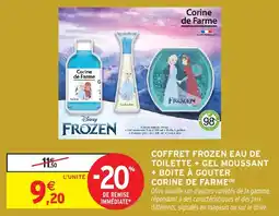 Intermarché Coffret frozen eau de toilette + gel moussant + boite à gouter corine de farme offre