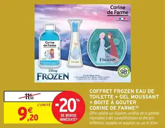 Intermarché Coffret frozen eau de toilette + gel moussant + boite à gouter corine de farme offre