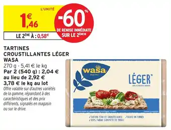 Intermarché Tartines croustillantes léger wasa offre