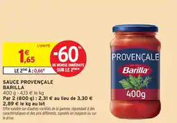 Intermarché Sauce provençale barilla offre