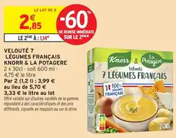 Intermarché Velouté 7 légumes français knorr & la potagere offre