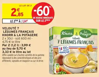 Intermarché Velouté 7 légumes français knorr & la potagere offre