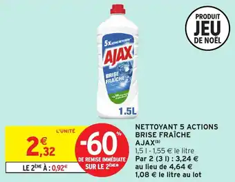 Intermarché Nettoyant 5 actions brise fraîche ajax offre