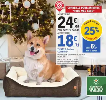 E.Leclerc Jardi Corbeille pour animaux tous mes amis offre