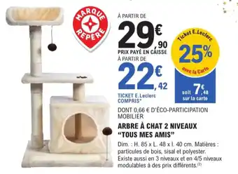 E.Leclerc Jardi Arbre à chat 2 niveaux tous mes amis offre