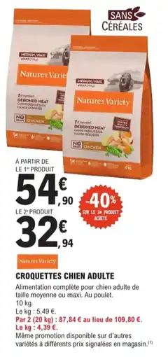E.Leclerc Jardi Nature's variety croquettes chien adulte offre
