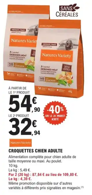 E.Leclerc Jardi Nature's variety croquettes chien adulte offre