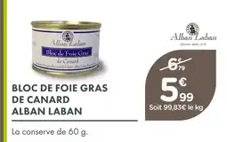 Point Vert Alban laban bloc de foie gras de canard offre