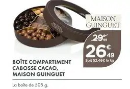 Point Vert Maison guinguet boîte compartiment cabosse cacao offre
