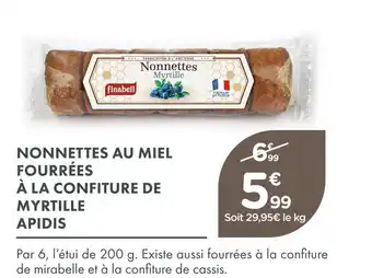 Point Vert Finabeil nonnettes au miel fourrées à la confiture de myrtille apidis offre