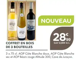 Point Vert Coffret en bois de 3 bouteilles offre