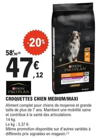 E.Leclerc Jardi Purina pro plan croquettes chien medium maxi offre