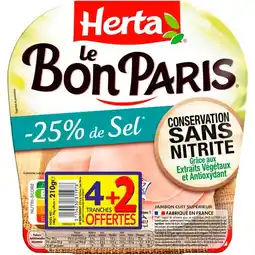 Carrefour Herta jambon cuit supérieur le bon paris offre